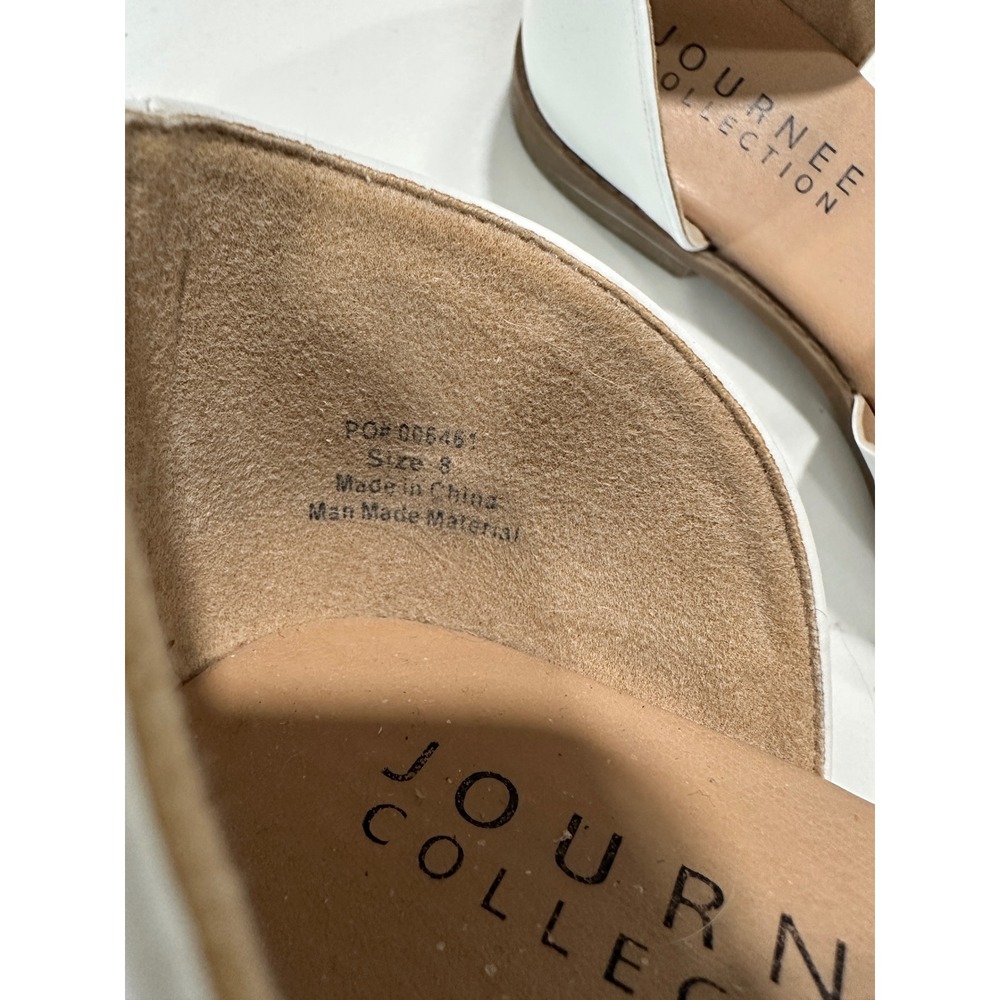 Journee Collection White Woven Pointed Toe Flats D'Orsay Shoes Size‎ 8 - Picture 5 of 5